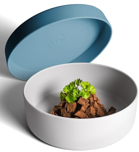 ne&no® Silicone Dog Bowl 1200 ml with Lid for Small and Medium Dogs | Airtight Sealed in the Fridge | Feeding Bowl Dog Non-Slip | Feeding Bowl Dog Set