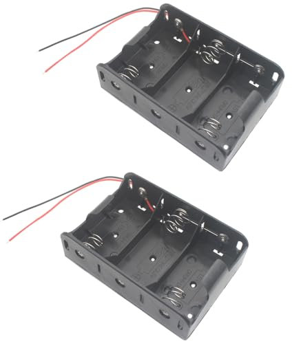 OZXNO 2 Pcs 3 Slot D Cell Battery Holder 4.5V D Size Battery Case Box with Wire