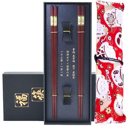 2 Paar 24cm Fiberglas-Essstäbchen,Wiederverwendbare Chinesische Stäbchen, Stäbchen zum essen,Japanisch Chopsticks,Sushi Stäbchen Set Chopsticks Aus Keramik,Essstäbchen spülmaschinenfest Geschenkset