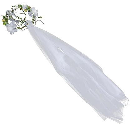 Beaupretty Braut Hochzeit Schleier Rose Blume Krone Girlande Haar Kranz Spitze Und Tüll Schleier Stirnband