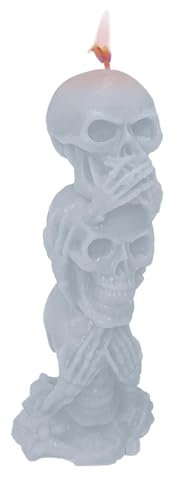 Skull Candle - Halloween, Skull Heads Figurine Candle | Skeleton Statue Burnable Candle, Hear No Evil See No Evil Speak No Evil Candle for Festival Party Accessories
