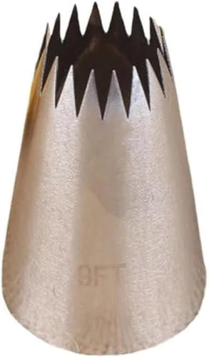 Silver Churro Piping Tip, Piping Tips for Eclair, Open Star Pastry Tip Large for Piping, Icing Tips, Decorating Tools, Icing Piping Tips (9FT)