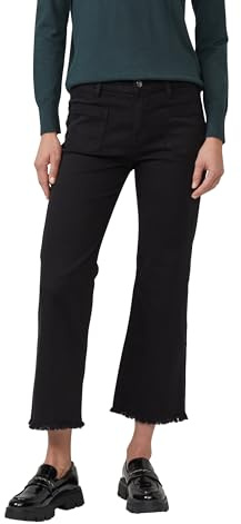 s.Oliver Damen Cropped Jeans Hose Cropped Jeans/Slim Fit/Mid Rise/Flared Leg/Fransensaum