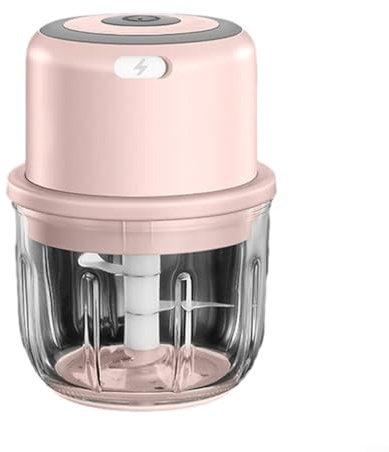 Stabile, kabellose Küchenmaschine, 300 ml Fassungsvermögen, elektrischer Zerkleinerer für einfache Verwendung beim Mischen von Zutaten, Rosa
