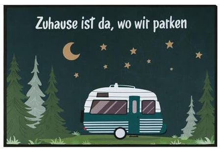 Onperpoe Camping Fußmatte 40×60 cm Lustige Fußmatten Camping Familie Geschenke für Camper Wohnwagen Schuhmatte Abtropfmatte für Innen & Außen rutschfest Schmutzfangmatte