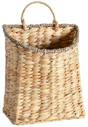 Panier mural tissé à suspendre, panier mural en rotin, panier suspendu pour porte d'entrée, couronne pour plantes, paniers d'extérieur en osier pour mur, paniers de porte pour fleurs, décoration de