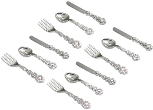 SUPVOX 4juegos Mini Cubiertos para Tenedores Cucharas y Decoración para Casa De y Accesorios De Cocina para Chefs