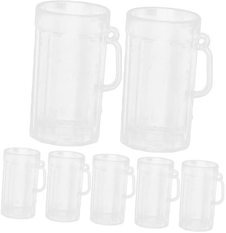GLEAVI 10 Piezas Jarra De Cerveza Transparente Modelos De Vasos De Cerveza Mini Tazas De Cerveza De Casa Modelo De Taza Tazas De Fiesta Pequeñas Tazas Pequeñas Tazas Claras El Plastico