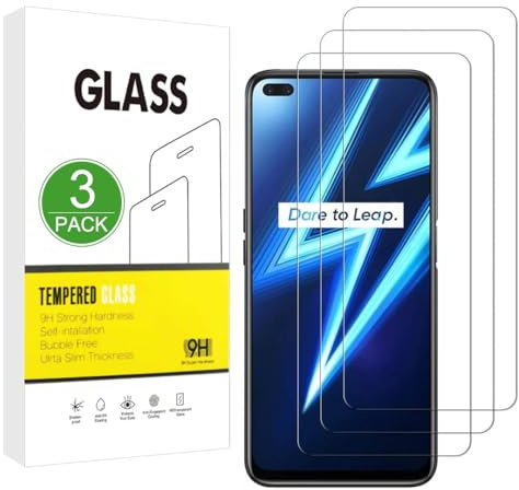 X-Dision Compatible con OPPO Realme 6 Pro Protector de Pantalla,3 Piezas Película Protectora 2.5D[Dureza 9H,Alta Sensibilidad,A Prueba Roturas] Alta Definicion Vidrio Templado