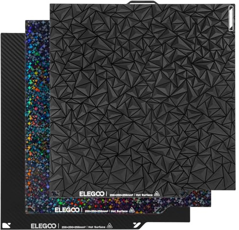 ELEGOO Build Plate 3 Pack 256x256mm for CC1/CC2 | PEI Sheet Double Sided PET/PEO/PEY Flexible Magnetic Platform for Centauri Carbon/Centauri Carbon 2