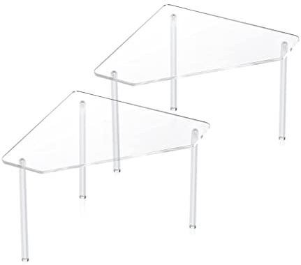 Transparente Acryl-Eckregale für Badezimmer, Dusche – Set mit 2 stapelbaren Make-up-Display-Ständern, platzsparende Nizers für Kosmetik und Zubehör