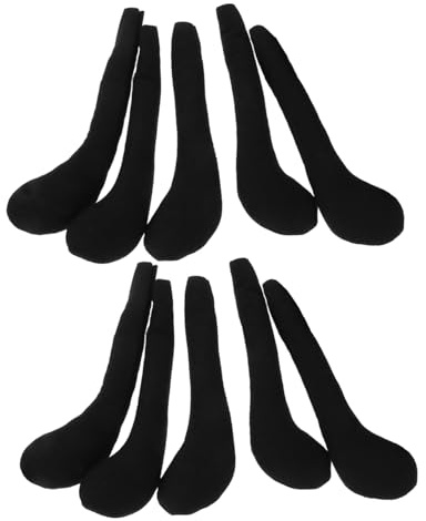 BESTonZON Plüschpuppenfüße Schwarz 10 Stück aus Stoff für Puppen | Selbstgemacht für Kleidung, Weiche Ausführung, Geeignet für Handarbeit und Handgemachte Figuren