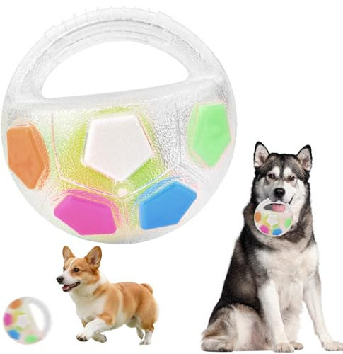Bukbas Interactive Indestructible Dog Toys, Dog Calming Squeaky Ball Tough Dog Toys with Handle for Small Medium Large Dogs, Dogs Ball Launcher Training & Outdoor Games
