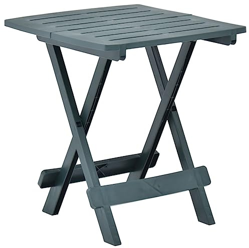 IBUQDDV Klappbarer Gartentisch aus Kunststoff Grün 45x43x50 cm mit Lattenrost für Terrasse Balkon Outdoor