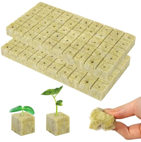 GOSHIES Steinwolle Anzucht 200 Stück Steinwolle Würfel 25x25x25 mm Rockwool Cube Anzuchtwürfel Stecklinge Anzucht für Stecklinge Anbau von Sämling Gemüse
