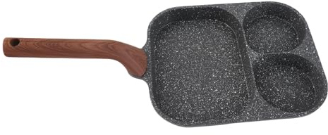 Stylebest Padella per Uova, Antiaderente, Design a 3 Sezioni, per Colazione, per Pasti Veloci, Nera, 10,4 X 7,7 Pollici (Doppio fondo)