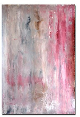 Paul Sinus Art 120x80cm - WANDBILD Malerei Kunstwerk abstrakt rot/beige - Leinwandbild auf Keilrahmen modern stilvoll - Bilder und Dekoration