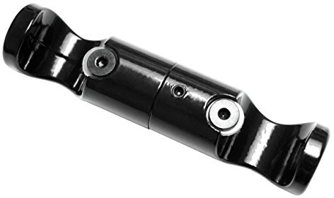 Gardinia Deckenträger Adapter für Gardinenstangen, 2-läufig, Offen, Alle Montage-Teile inklusive, Durchmesser 20 mm, Schwarz, 31034