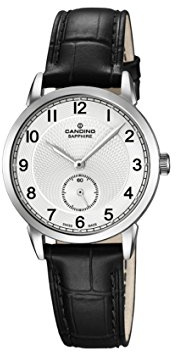 Candino Damen Quarzuhr mit weißem Zifferblatt Analog-Anzeige und schwarz Lederband C4593/1