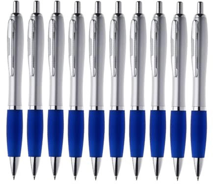WPRO 10x Hochwertiger Kugelschreiber David in blau| Ergonomisches Design, blauschreibend| Angenehmer Halt für müheloses Schreiben| Ideal für Büro, Schule & Zuhause