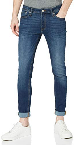 JACK & JONES Herren Kapuzenpullover Hoodie Sweatshirt Sweat,Blau (Blue Denim),30W / 36L