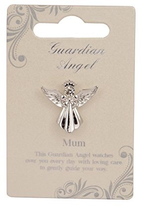Mum Guardian Angel Silberfarbene Engelsnadel mit Edelstein, sentimentale Geschenkidee