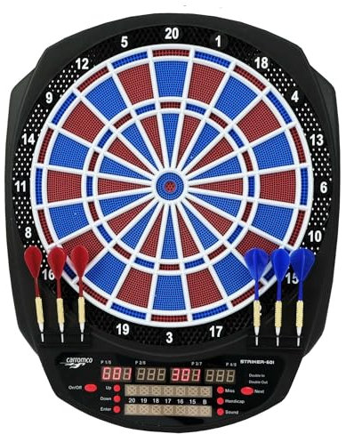 Carromco Elektronische Dartscheibe elektr. Dartboard STRIKER-601, 2-Loch-Dartscheibe elektronisch, Dart Set, Dartautomat, Dart Zubehör, Dart Scoreboard