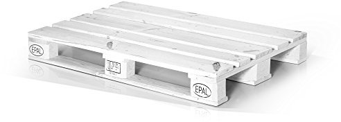 moebel-eins Europalette Flachpalette Palette Neuware Holzpalette 120x80 cm Weiss