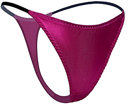SilRiver Perizoma Donna in Satin di Seta - vestibilità Second-Skin con Comfort Duraturo - Regalo Perfetto e Intimo Morbido (Large, Rosa Viola)