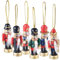 infactory Tannenbaum Schmuck: 6er-Set Holz-Weihnachtsbaum-Schmuck Nussknacker, handgefertigt, 8 cm (Weihnachtsdeko, Hängeschmuck, Weihnachtskugeln)