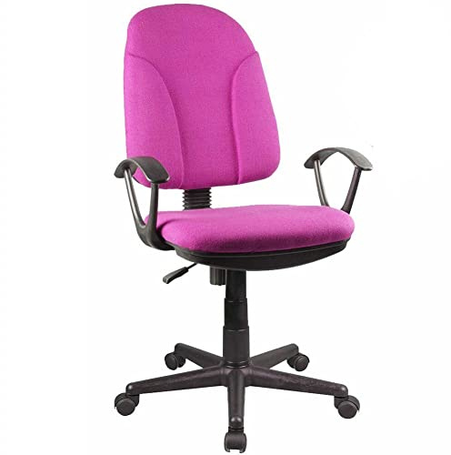 BAKAJI Poltrona Sedia Scrivania Ufficio Presidenziale in Tessuto Traspirante e Struttura in Polipropilene Rotazione 360 gradi Direzionale Altezza regolabile (Rosa)