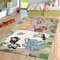 TT Home Kinderzimmer Teppich Dschungel Zoo Tiere Zebra Tiger Löwe AFFE Beige Creme, Größe:Ø 120 cm Rund