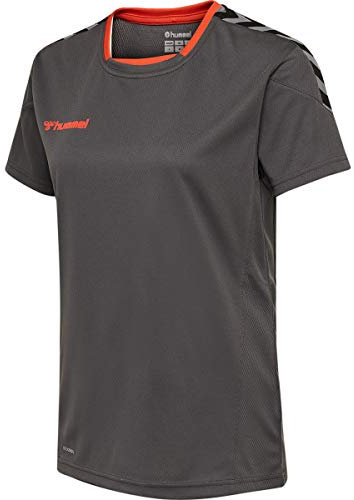 hummel Authentic Poly Trikot Kurzarm Damen F9402 grauorange, XS Damen