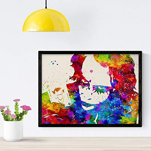 Nacnic Poster Johnny depp Bild. Aquarell Design Poster mit Prominenten, Schauspielern, Musikern und bekannten Charakteren. A4-Format