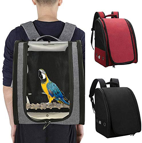wangza Vogel Transporttasche Papagei Rucksack wasserdichte Leinwand Bird Carrier Backpack Tragbar Vogelträger mit Schiebefach Sitzstange Vogelkäfig Rucksack
