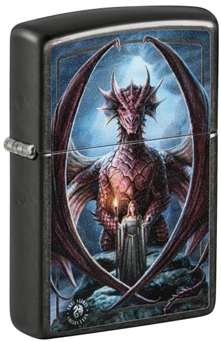 Zippo Windproof Lighter, Anne Stokes Design – Gray Dusk, Colour Image – Refillable, Reusable, Windproof Design – Comes in Gift Box – Made in USA