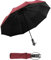 LBRWOX UV-Sonnenschirm, kompakt, faltbar, Reise-Regenschirm, automatisches Öffnen, Schließen, kompakt, faltbar, Regenschirme für Damen und Herren, blockiert (Rotwein)