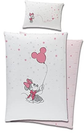 Babybettwäsche Disney Minnie Mouse 100x135 cm + 40x60 cm 100% Baumwolle in Rosa