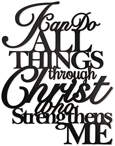 I Can Do All Things Through Christ Wall Decor Metal Art,17X13 Philippians 4 13 Wall Art Christ Home Decor I Can Do All Things Through Christ Who Strengthens Me Religious Christian Metal Wall Art Scripture