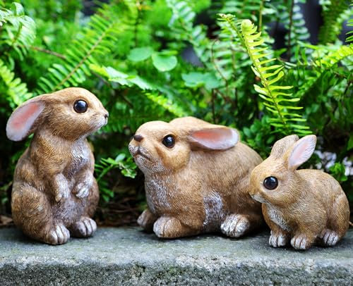 LEGIFO Bunny Decor Yard Dekorationen Outdoor 3er Set, Bunny Dekorationen für Haus Garten Outdoor Statuen, Osterhase Tisch Lustige Gartentiere Statuen Hasen Figuren