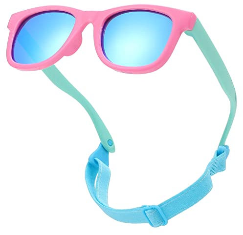 COASION Kinder Sonnenbrille Polarisierte Uv Schutz Gummi Sonnenbrille Baby Alter 1-3 (C8* Puderblau)