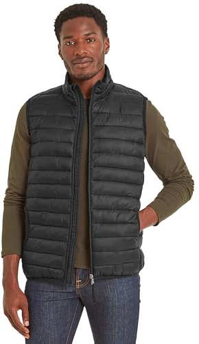 TOG24 Gibson Mens Windproof Puffer Gilet, Quilted Lightweight Padded Hiking | Bodywarmer, Thermal, Recycled fabric, Pockets, Ribbed collar, Ribbed cuffs, Elasticated, Relaxed fit, Golf, Running, Winter
