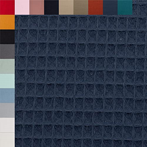 Swafing Nelson Waffelpiqué unifarben Coupon (Jeansblau, 1,0m) - 18