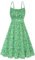 GRACE KARIN Abito Vintage per Donne Senza Maniche con Spalline Sottili Party Classic Cocktail Verde Fiori Bianco 2XL