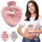 Happy Heaters Wärmflasche mit flauschigem Bezug, ideal für Periode, Rücken- und Nackenschmerzen – perfekt für Frauen, Senioren und Kinder (Rosa - 1L)