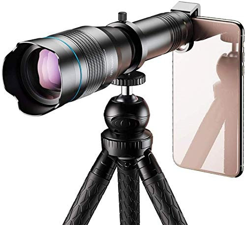 HD 60X Phone Camera Lens Telescope Lens Super Telephoto Zoom Monocular + Extendable Tripod with Remote for All Smartphone