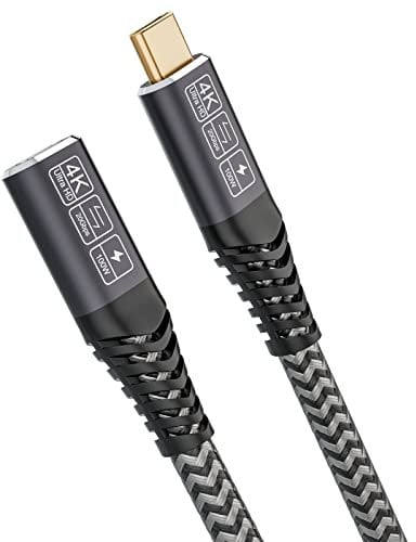CAKOBLE USB 3.2Gen2 Extension Cable 1M,20Gbps 100W/5A extensión macho y hembra Compatible USB C 3.2, USB 3.1, USB 3.0, 4K @ 60Hz Cable USB C compatible USB C Hub/MacBook/USB C Charger…