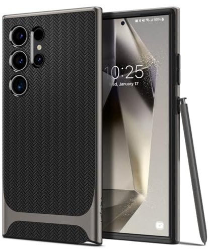 Spigen Neo Hybrid Hülle Kompatibel mit Samsung Galaxy S24 Ultra -Gunmetal