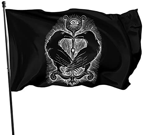Fahnenkette Flaggen Söhne Von Odin Odin Huginn Muninn Flagge Polyester Flaggen Premium Flagge Für Drinnen Party Haus 90X150Cm