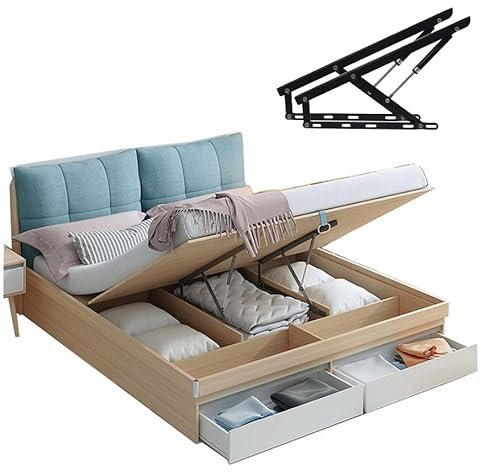 Klappbett-Hebemechanismus,Gasfedern,Gasfeder,Hebemechanismus FüR Schwere BettkäSten,MöBel Gasdruckfeder,Softclose NachrüSten,Hydraulisches Betthebescharnier,Pneumatikstange für Bettkastenrahmen